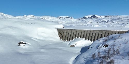 Kjelavatn på Haukelifjell i Vinje kommune på vinteren