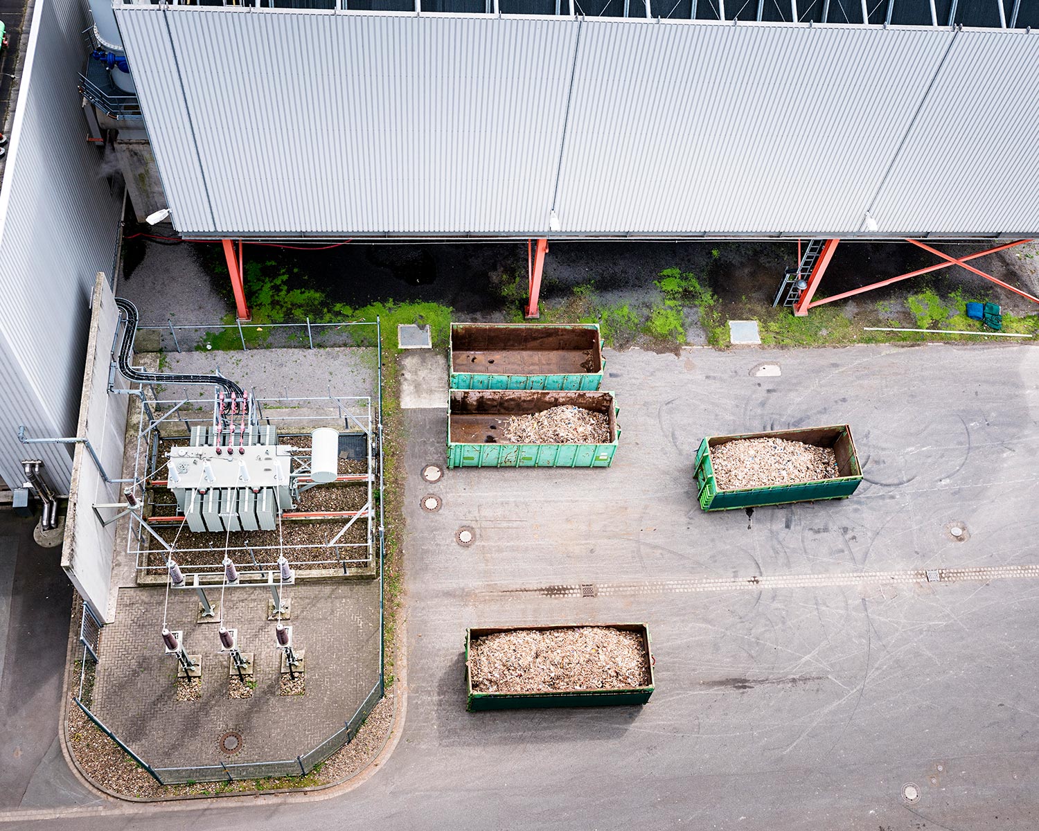 biomassekraftverk sett ovenfra