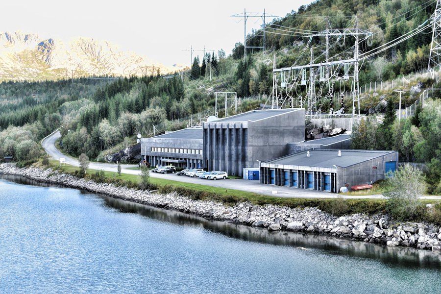 Bygningen til Kobbelv kraftverk.