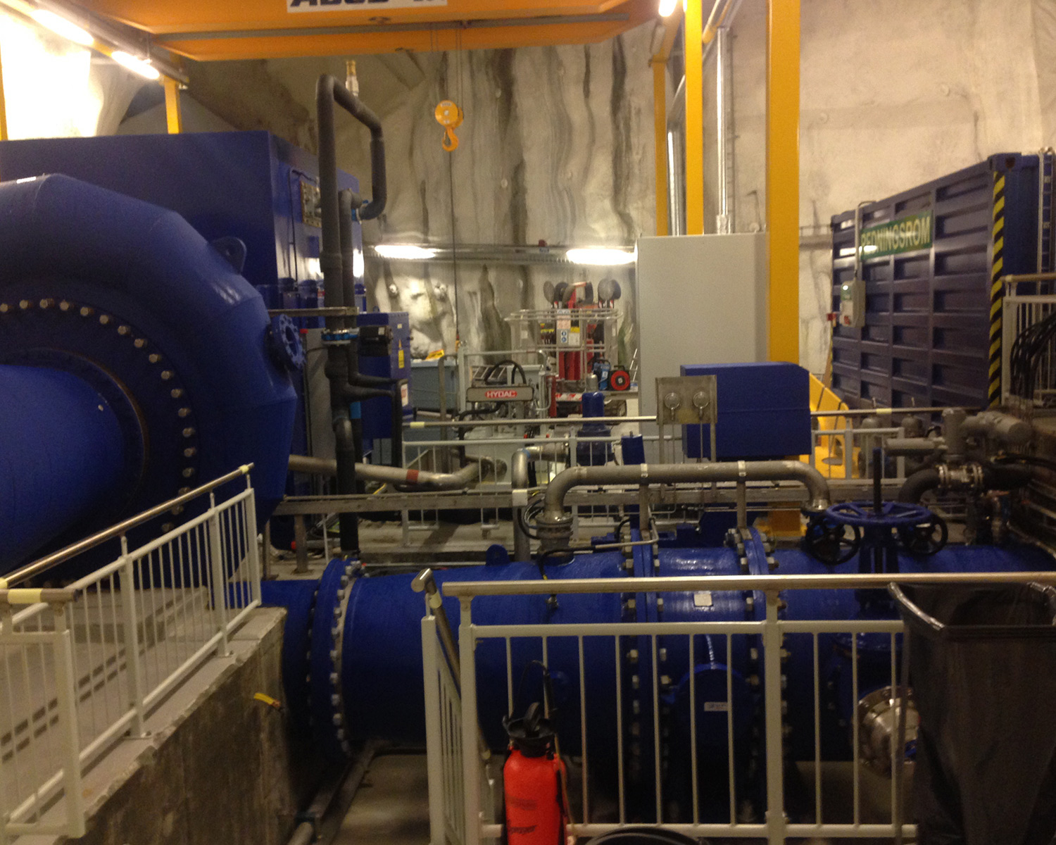 Interiøret i maskinsalen.