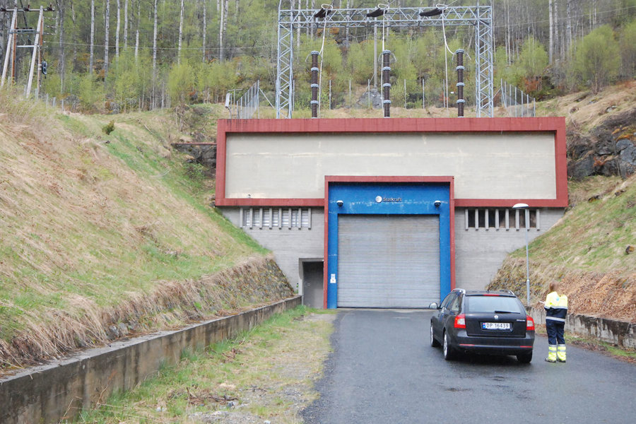 Portalbygningen til Songa kraftverk.