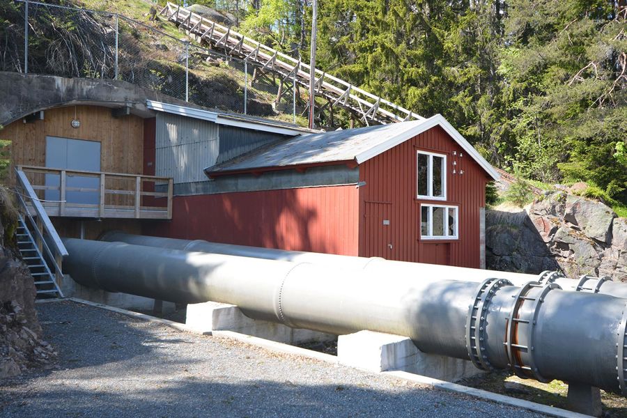 Rørgate og bygning, Hakavik kraftverk
