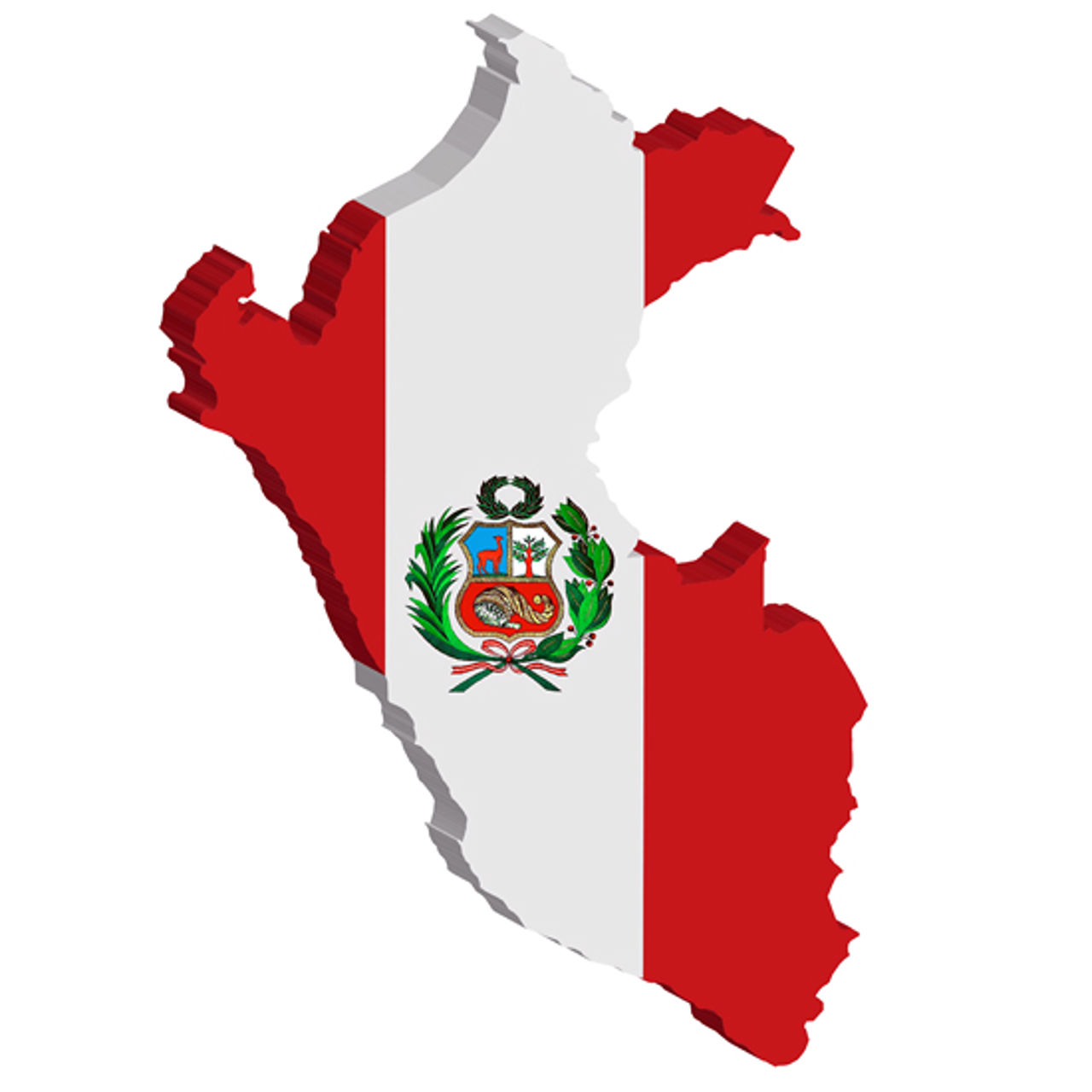 Kartutsnitt av Peru
