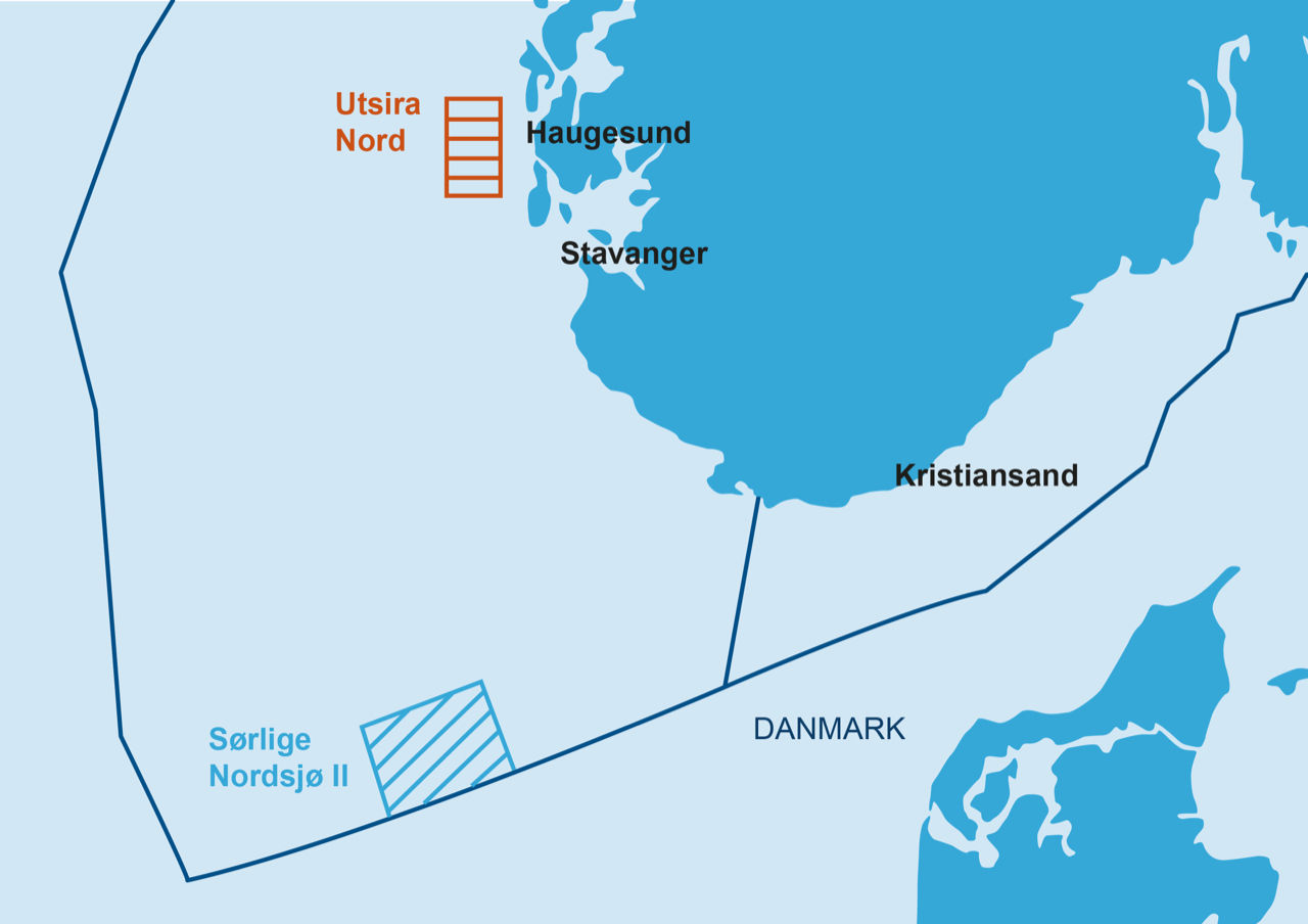 Kart over Nordsjøen