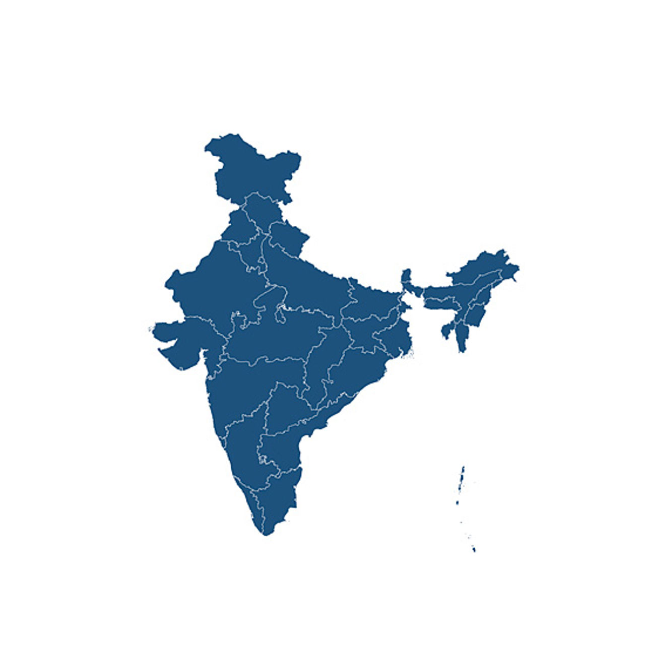 Kartskisse over India