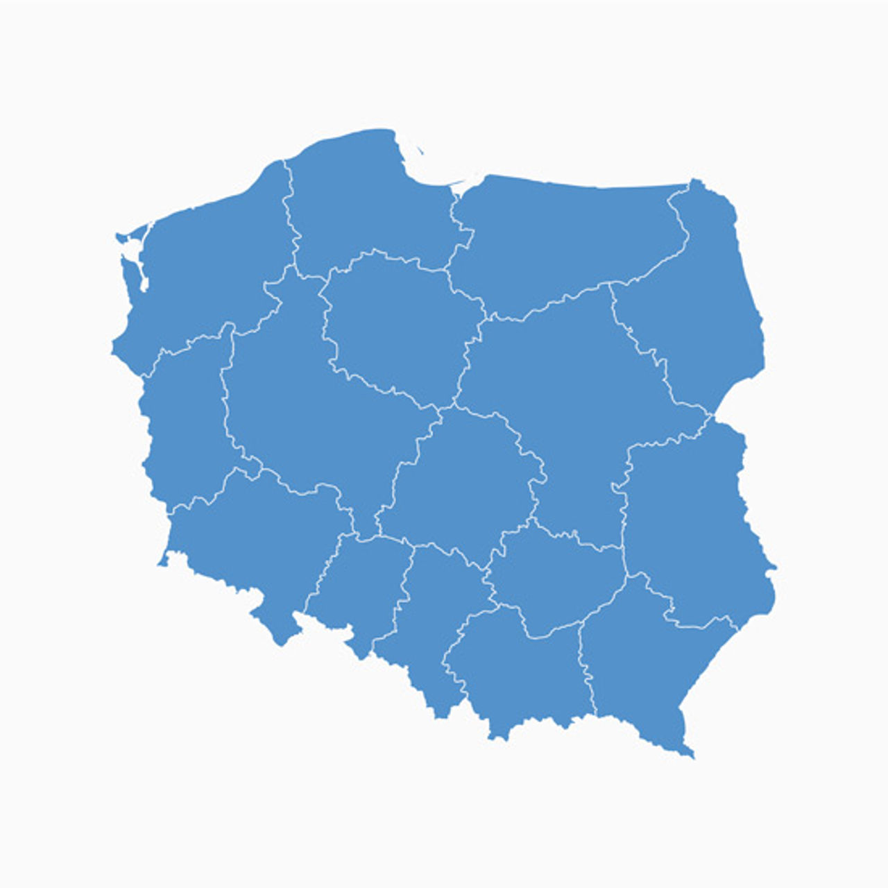 Kartutsnitt over Polen