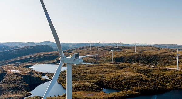 Avtalen omfatter ogs&aring; opprinnelsesgarantier fra Statkrafts vindkraftproduksjon p&aring; Fosen. Foto: Fosen Vind