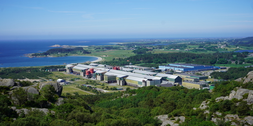 Oversiktsbilde av fabrikklokalene til Alcoa