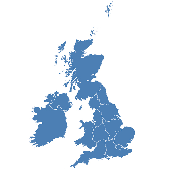 Kart over Storbritanna