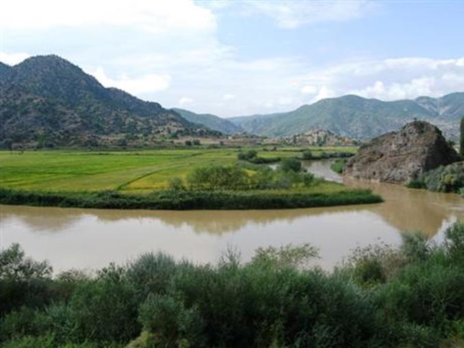 Hydro power plant in Cakit Turkey lake