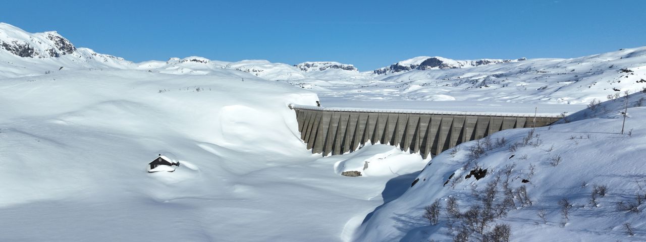 Kjelavatn på Haukelifjell i Vinje kommune på vinteren